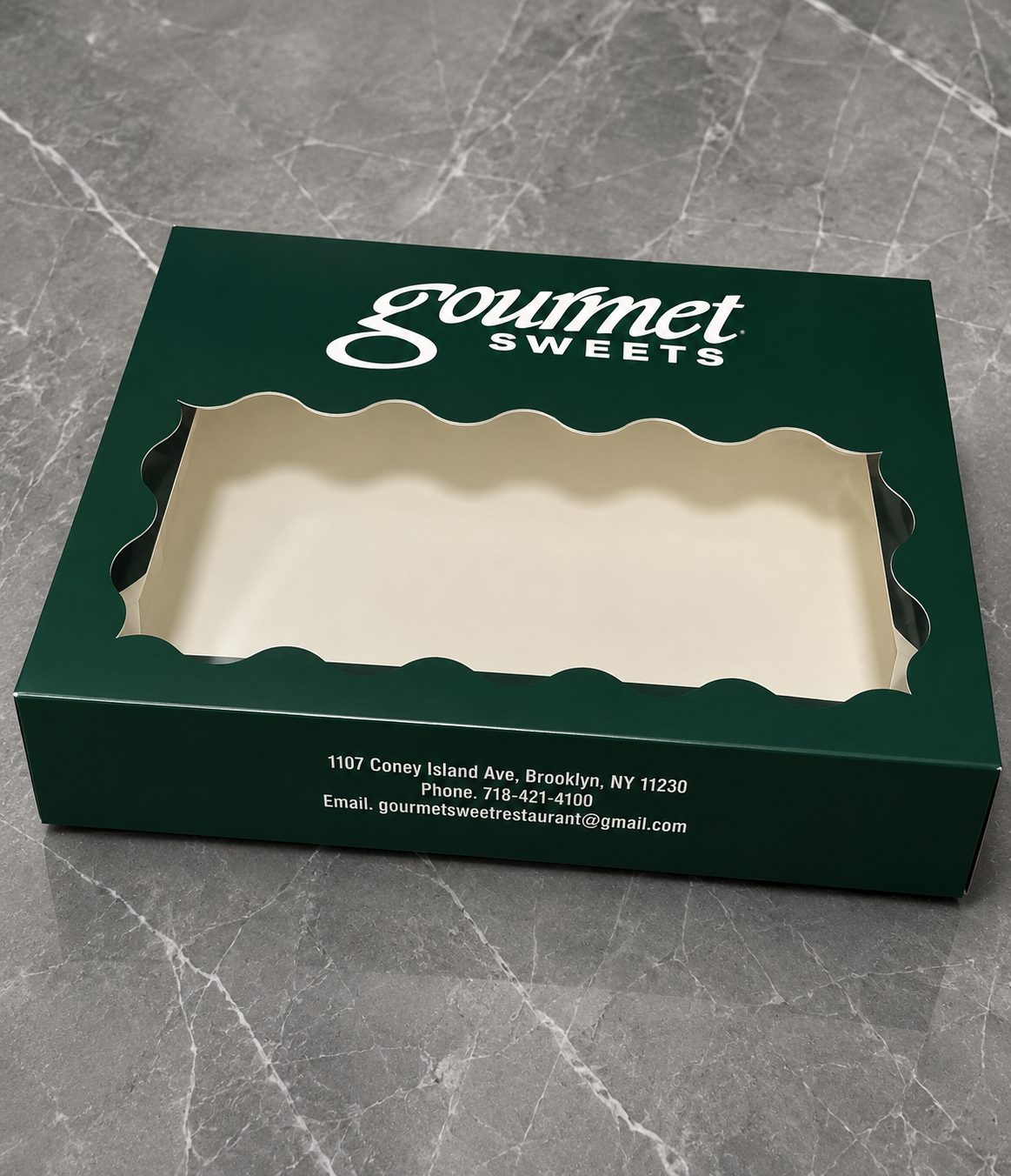 Gourmet custom printed marble-effect box
