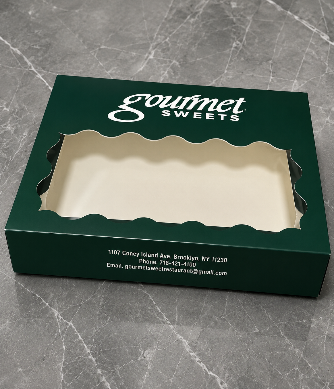 Gourmet custom printed marble-effect box