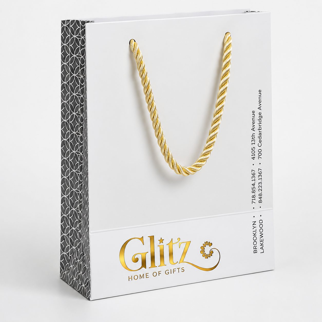 Premium custom printed luxury paper bag with glitter finish