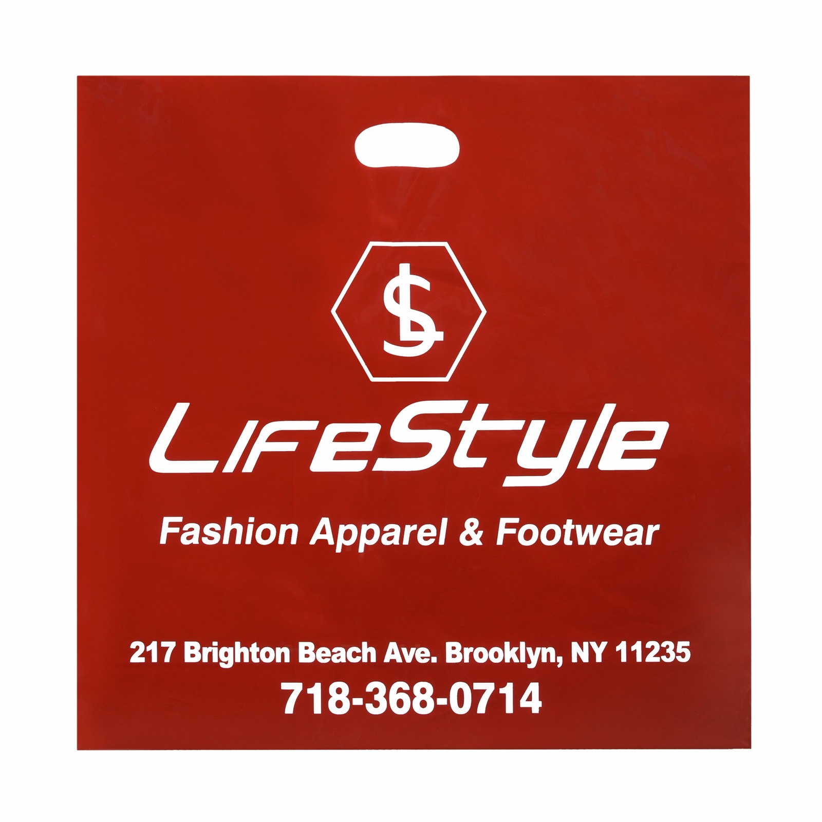 Die-cut handle custom printed plastic retail bag
