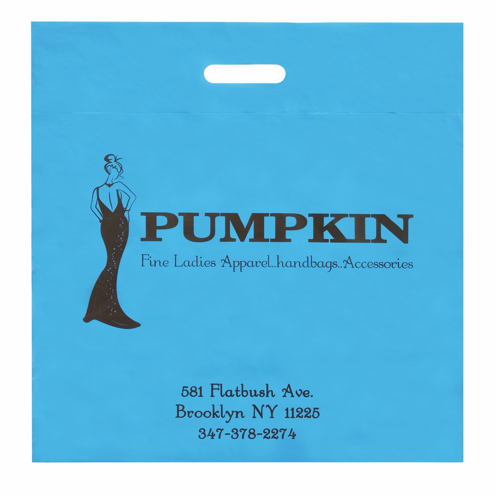 Custom printed plastic bag with an orange pattern