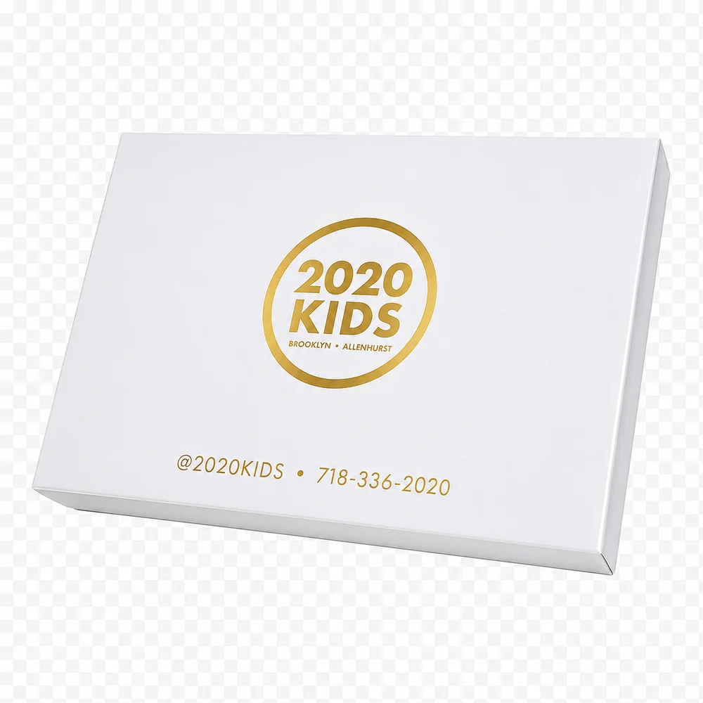 Custom printed rigid gift box with gold foil logo