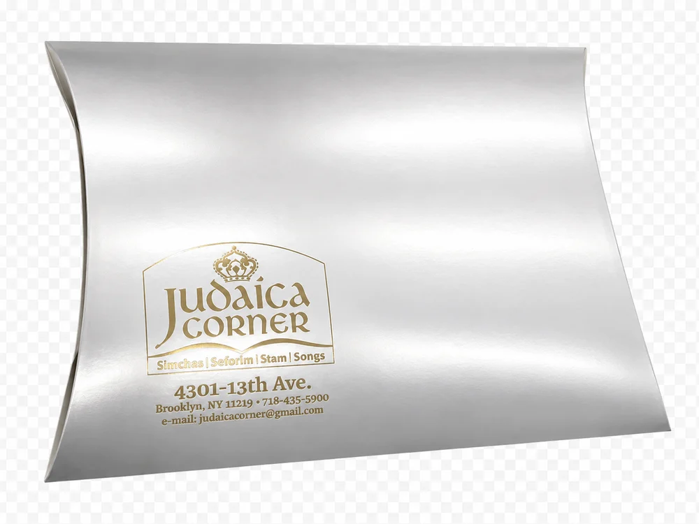 Custom printed pillow box with gold foil branding