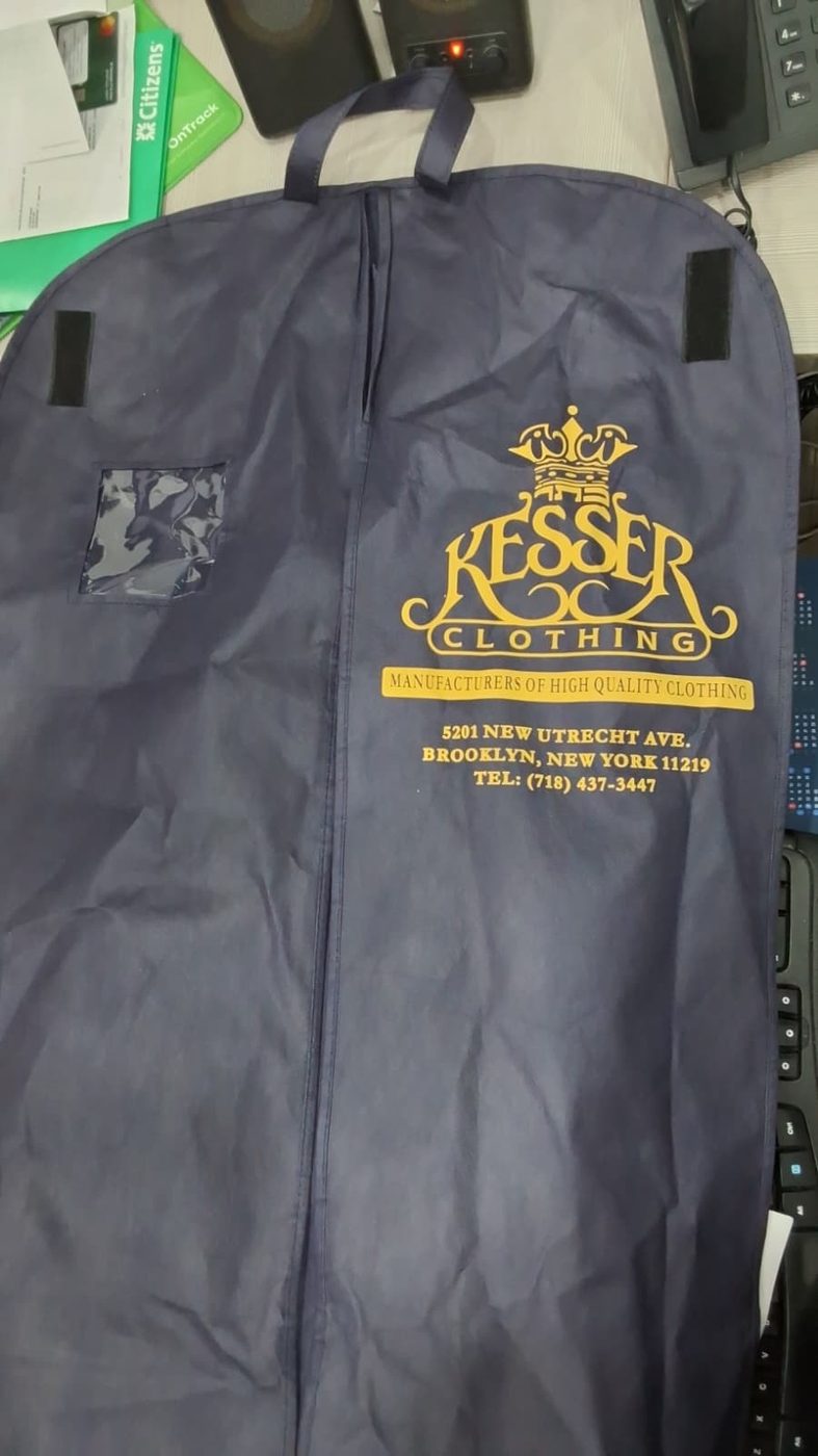 Custom printed garment bag by Pack Plus Printing