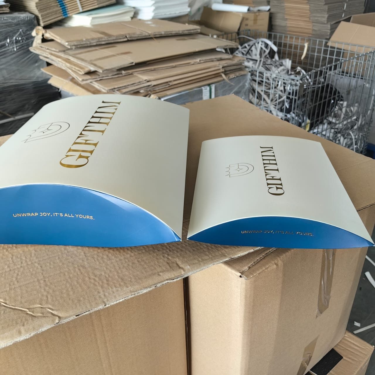 Custom printed gift box, pillow box, label or tissue by Pack Plus Printing