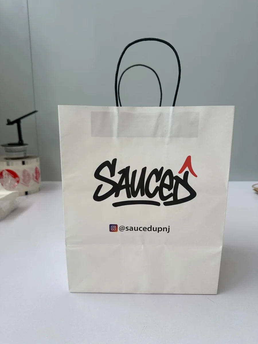 Sauced custom printed paper bag